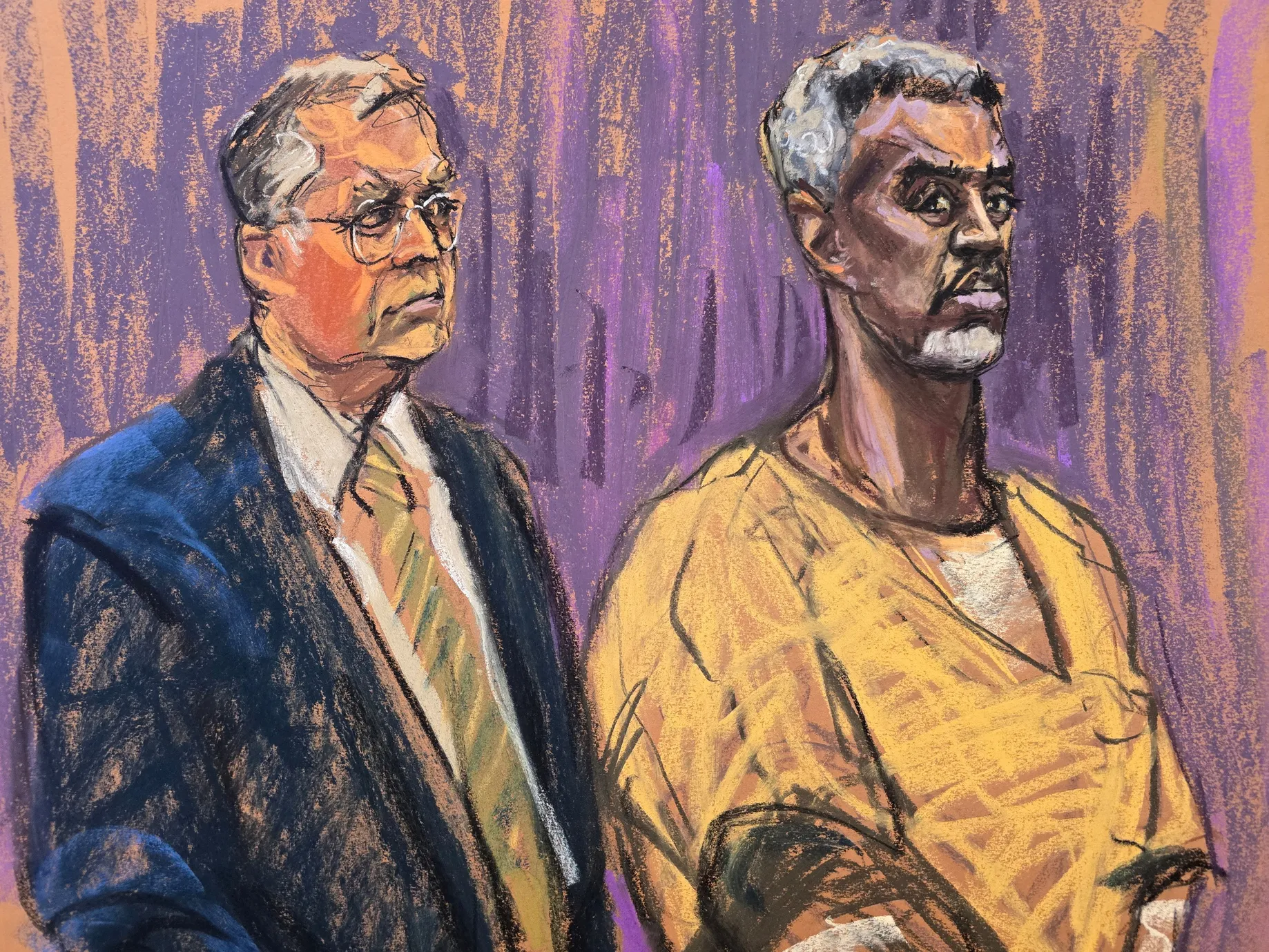 P diddy Court drawings